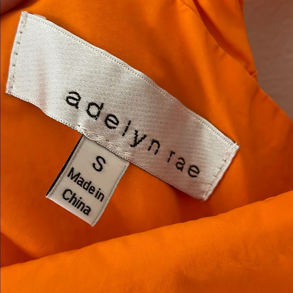 Adelyn Rae Orange Ruffle Poplin Dress - Picture 3 of 7
